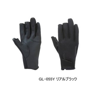 画像: （26年10月新商品） シマノ 03 タイタニューム・アルファ グローブ 3 セミロング GL-055Y リアルブラック 2XLサイズ （10月発売予定／ご予約受付中）