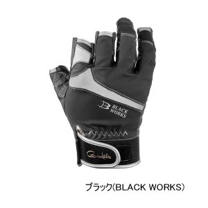 画像: （26年10月新商品） がまかつ エルゴグリップグローブ（3本切） GM-7313 ブラック（ブラックワークス） 3Lサイズ （10月発売予定／ご予約受付中）
