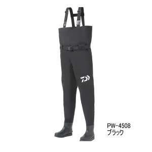 画像: （26年3月新商品） ダイワ パワーウェーダー（フェルトスパイク） PW-4508 ブラック Lサイズ