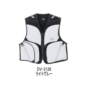 画像: (26年4月新商品) ダイワ クールショートベスト DV-2126 ライトグレー キングサイズ