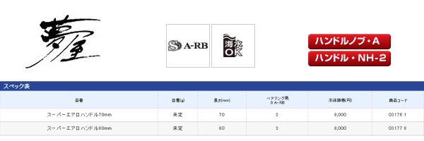 画像: ≪新製品！≫ シマノ 夢屋 スーパーエアロハンドル 70mm