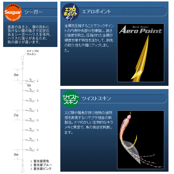 画像: ハヤブサ 一押しサビキ 関アジ関サバ ツイストケイムラレインボー SS206 8本鈎1セット 4号 (ハリス 4号) 【10点セット】