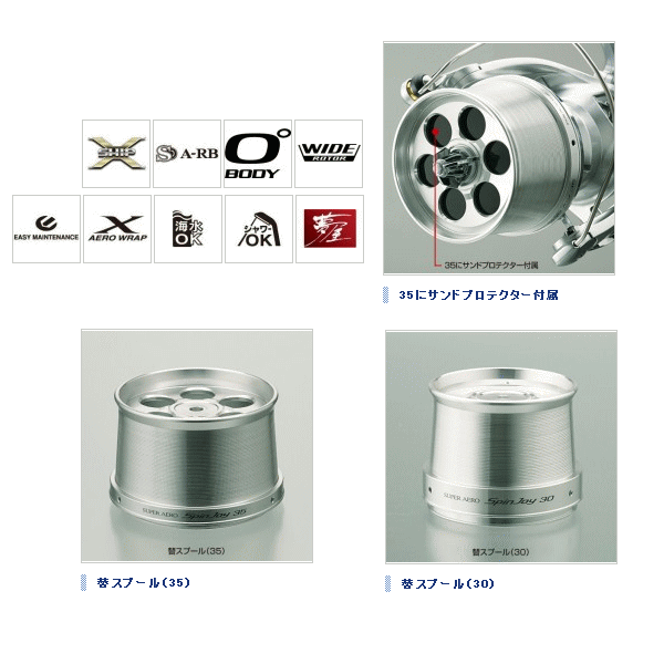 画像: ≪新商品！≫ シマノ '14 スーパーエアロ スピンジョイ 35 標準仕様