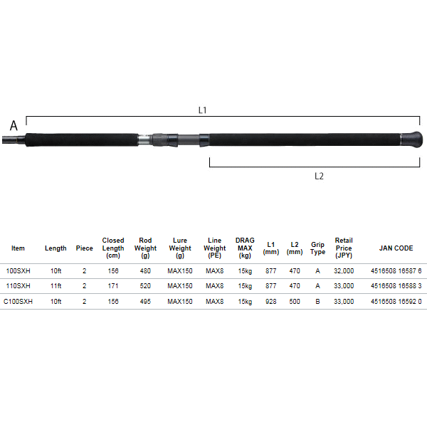 画像: テイルウォーク（tail walk） オキナワ マンビカ 100SXH 〔仕舞寸法 156cm〕【保証書付き】 【大型商品1/代引不可】