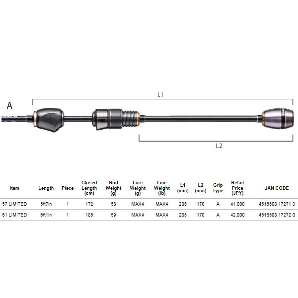 画像: テイルウォーク（tail walk） シルバーナ瀧 TZ(トルザイト) 57 リミテッド 〔仕舞寸法 172cm〕【保証書付き】 【大型商品1/代引不可】