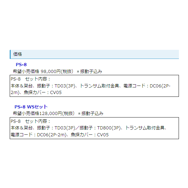 画像: ホンデックス 8.4型カラーLCD　GPS内蔵プロッター魚探PS-8 WSセット 【代引不可/返品不可】