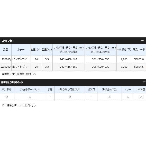 画像: ≪'17年4月新商品！≫ シマノ ホリデー クール 260 LZ-326Q ホワイトブルー 26L