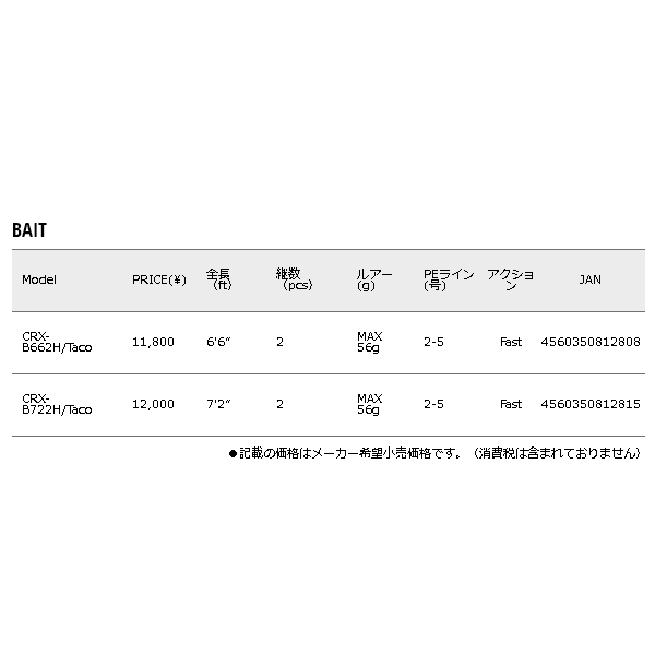 画像: ≪'17年6月新商品！≫ メジャークラフト 「三代目」クロステージ タコ CRX-B722H/Taco 〔仕舞寸法 113.9cm〕 【保証書付き】