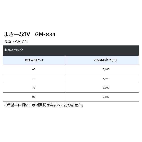 画像: ≪'17年9月新商品！≫ がまかつ まきーなIV GM-834 700mm