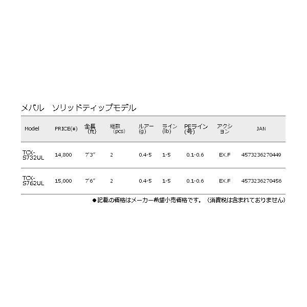 画像: ≪'17年11月新商品！≫ メジャークラフト トリプルクロス ライトゲーム TCX-S762UL 〔仕舞寸法 118cm〕 【保証書付き】