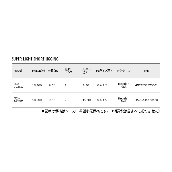 画像: ≪'17年11月新商品！≫ メジャークラフト トリプルクロス ショアジギング TCX-902SSJ 〔仕舞寸法 142cm〕 【保証書付き】  【大型商品1/代引不可】