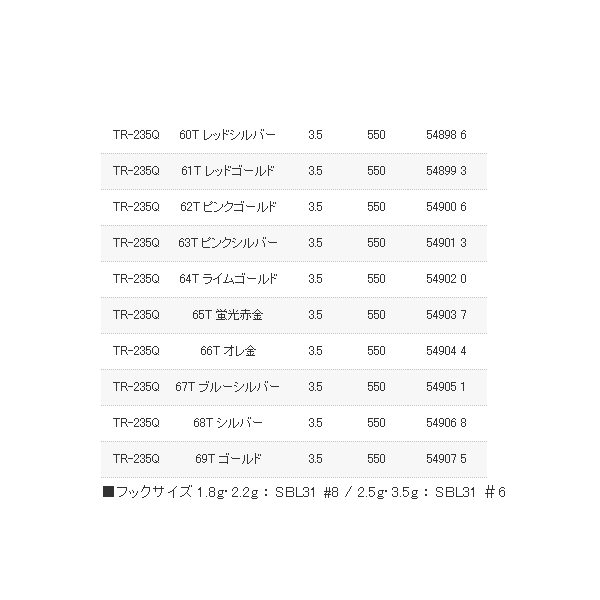 画像: ≪'17年9月新商品！≫ シマノ カーディフ サーチスイマー TR-235Q 68T シルバー 3.5g 【6個セット】