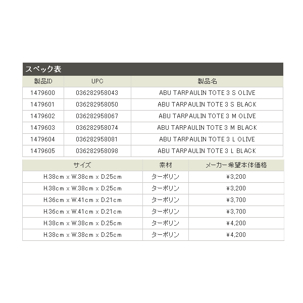 画像: ≪'18年1月新商品！≫ アブガルシア ターポリントートバッグ3 ブラック Mサイズ