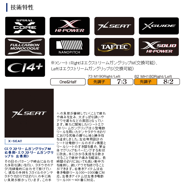 画像2: ≪'18年7月新商品！≫ シマノ サーベルマスター Xチューン テンヤ 73 M190 左 〔仕舞寸法 142.5cm〕 【保証書付き】 [7月発売予定/ご予約受付中] 【大型商品1/代引不可】