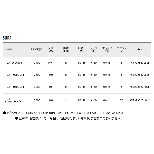 画像: ≪'18年2月新商品！≫ メジャークラフト トリプルクロス サーフ TCX-982SURF 〔仕舞寸法 152cm〕 【保証書付き】 【大型商品1/代引不可】