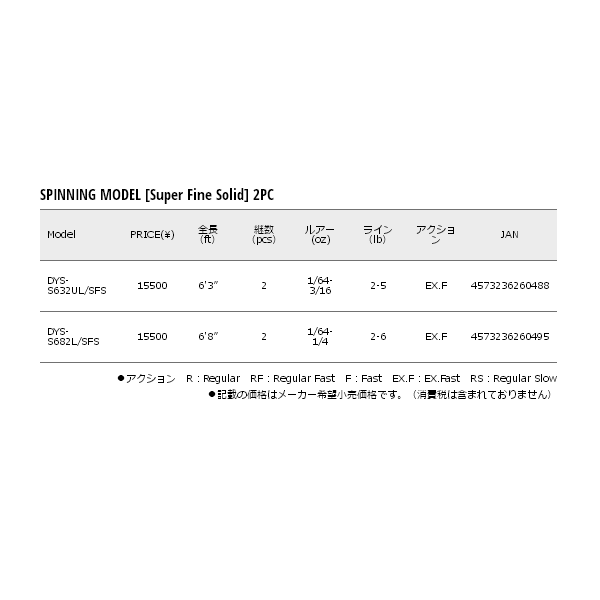 画像: ≪'18年3月新商品！≫ メジャークラフト デイズ スピニング [スーパーファインソリッド] DYS-S682L/SFS 〔仕舞寸法 105cm〕 【保証書付き】