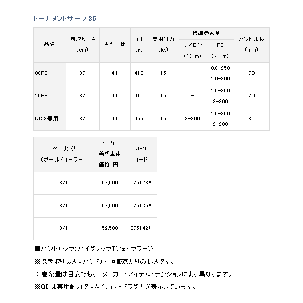 画像: ≪'18年3月新商品！≫ ダイワ '18 トーナメントサーフ 35 08PE 【小型商品】