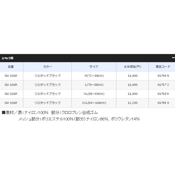 画像: ≪'18年9月新商品！≫ シマノ ネクサス ヒップガード リミテッド プロ GU-101R リミテッドブラック XLサイズ [9月発売予定/ご予約受付中]