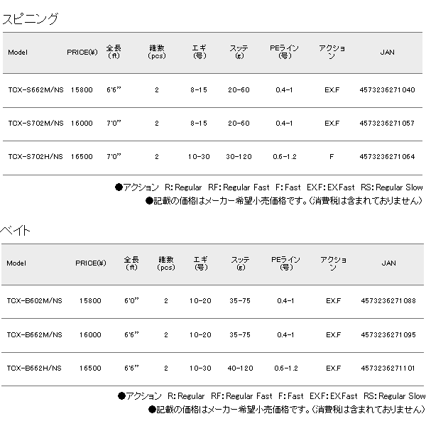 画像: ≪'18年7月新商品！≫ メジャークラフト トリプルクロス イカメタル・ナマリスッテ TCX-B662M/NS 〔仕舞寸法 103cm〕 【保証書付き】