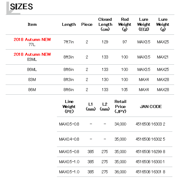 画像: ≪'18年10月新商品！≫ テイルウォーク（tail walk） エギストTZ 77L 〔仕舞寸法 129cm〕 【保証書付き】 [10月発売予定/ご予約受付中]