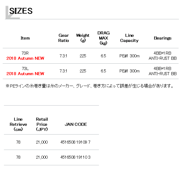 画像: ≪'18年10月新商品！≫ テイルウォーク（tail walk） エラン SW VTN 73R 【小型商品】