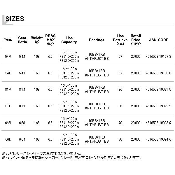 画像: ≪'18年9月新商品！≫ テイルウォーク（tail walk） フルレンジ 54R 【小型商品】