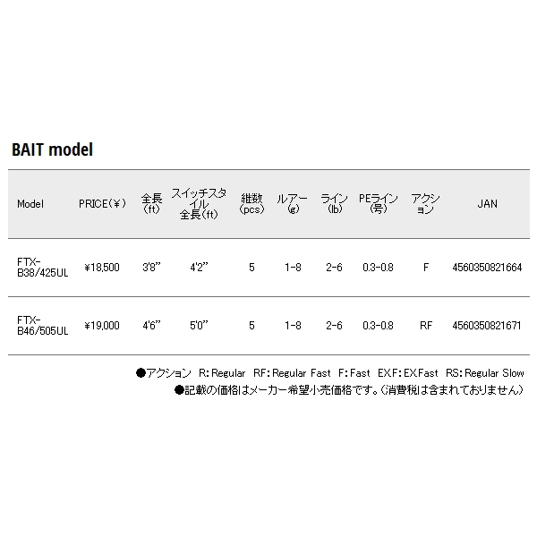 画像: ≪'19年4月新商品！≫ メジャークラフト 新ファインテール トレッキング＆トラベラー FTX-B46/505UL 〔仕舞寸法 38cm〕 【保証書付き】 [4月発売予定/ご予約受付中]