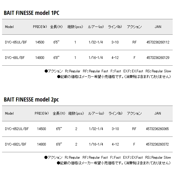 画像: ≪'19年4月新商品！≫ メジャークラフト デイズ ベイトフィネス DYC-68L/BF 〔仕舞寸法 204cm〕 【保証書付き】 [4月発売予定/ご予約受付中] 【大型商品2/代引不可】