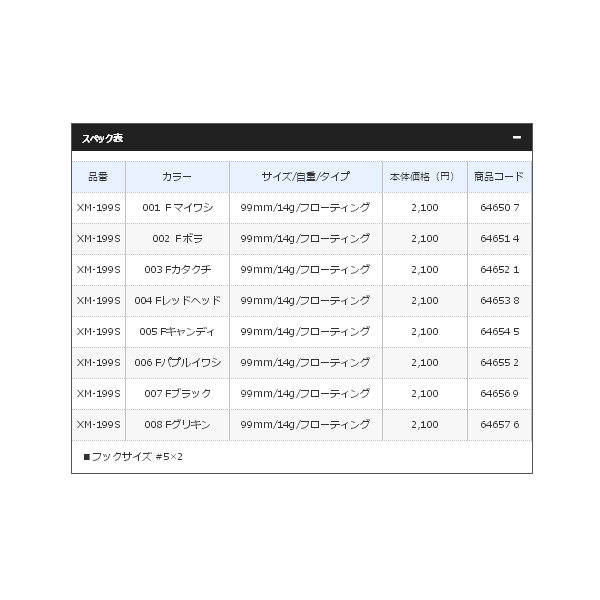 画像: ≪'19年3月新商品！≫ シマノ エクスセンス シャローアサシン 99F フラッシュブースト XM-199S 003 Fカタクチ 99mm/14g 【4個セット】