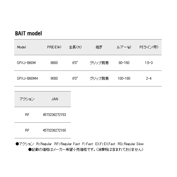 画像: ≪'19年6月新商品！≫ メジャークラフト NEW ソルパラ ジギング SPXJ-B60M 〔仕舞寸法 127.5cm〕 [6月発売予定/ご予約受付中]