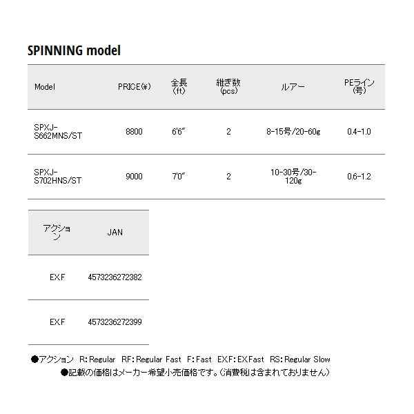 画像: ≪'19年6月新商品！≫ メジャークラフト NEW ソルパラ イカメタル(鉛スッテ) SPXJ-S702HNS/ST 〔仕舞寸法 110.5cm〕 [6月発売予定/ご予約受付中]