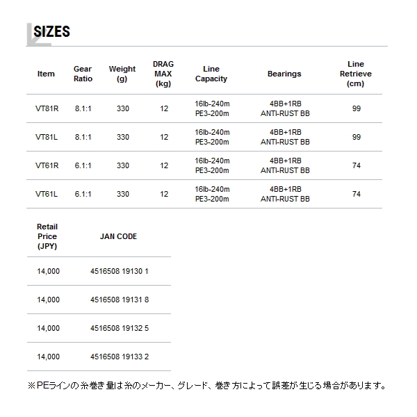 画像: ≪'19年9月新商品！≫ テイルウォーク（tail walk） ワイドバサル VT61R 【小型商品】