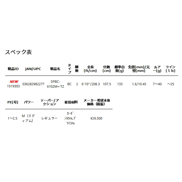 画像: ≪'19年10月新商品！≫ アブガルシア ソルティーステージ PRM フェニーチェ SPBC-6102M+-TZ 〔仕舞寸法 107.5cm〕 【保証書付き】 [10月発売予定/ご予約受付中]