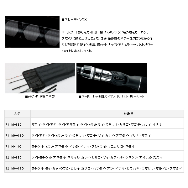 画像2: ≪'19年3月新商品！≫ ダイワ モバイル X 73 MH-180 〔仕舞寸法 50cm〕 【保証書付き】