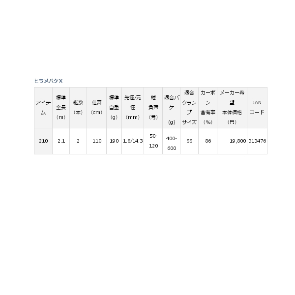 画像: ≪'19年5月新商品！≫ ダイワ ヒラメバケＸ 210 〔仕舞寸法 110cm〕