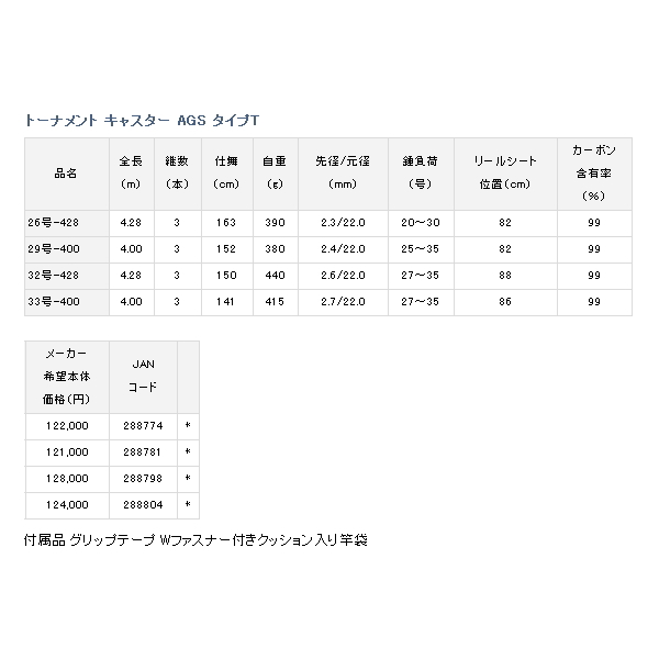 画像: ≪'19年3月新商品！≫ ダイワ トーナメント キャスター AGS タイプT 29号-400 〔仕舞寸法 152cm〕 【保証書付き】 【大型商品1/代引不可】