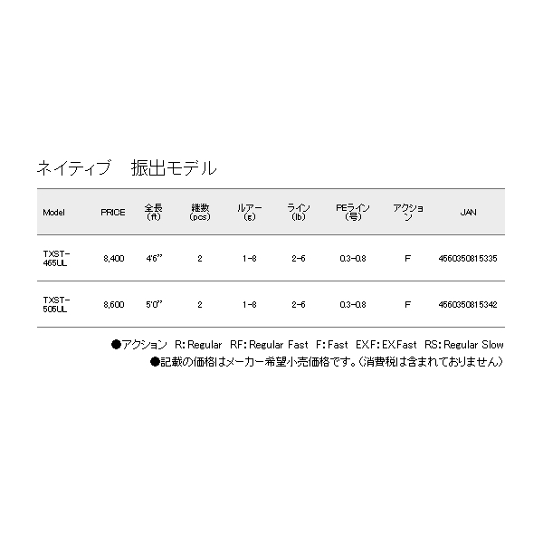 画像: ≪'20年4月新商品！≫ メジャークラフト NEW トラパラ ネイティブ TXST-465UL 〔仕舞寸法 34.5cm〕