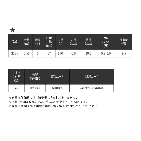 画像: ≪'20年5月新商品！≫ 宇崎日新 モバイルフォース ヘチ(並継) 2555 〔仕舞寸法 57cm〕 【保証書付き】 [5月発売予定/ご予約受付中]