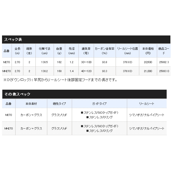 画像: ≪'20年7月新商品！≫ シマノ ヒラメ BB MH270 〔仕舞寸法 138.2cm〕 【保証書付き】 [7月発売予定/ご予約受付中]