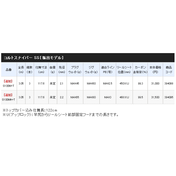 画像: ≪'21年4月新商品！≫ シマノ '21 コルトスナイパー SS S100MH-T 〔仕舞寸法 117.6cm〕 【保証書付き】 [4月発売予定/ご予約受付中]