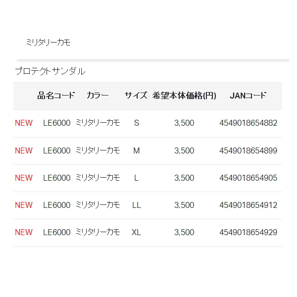 画像: ≪'21年2月新商品！≫ がまかつ ラグゼ プロテクトサンダル LE-6000 ミリタリーカモ Lサイズ