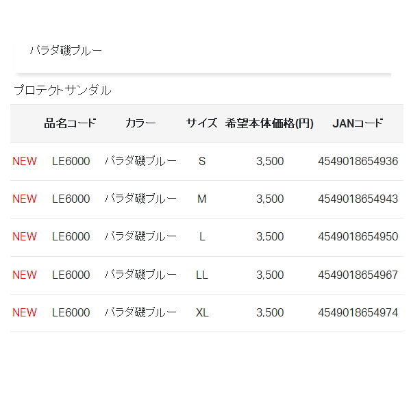 画像: ≪'21年2月新商品！≫ がまかつ ラグゼ プロテクトサンダル LE-6000 パラダ磯ブルー Lサイズ