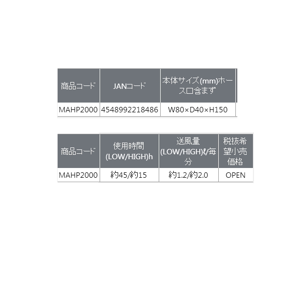 画像: ≪'21年2月新商品！≫ PROX メガエアーHP-2000 MAHP2000