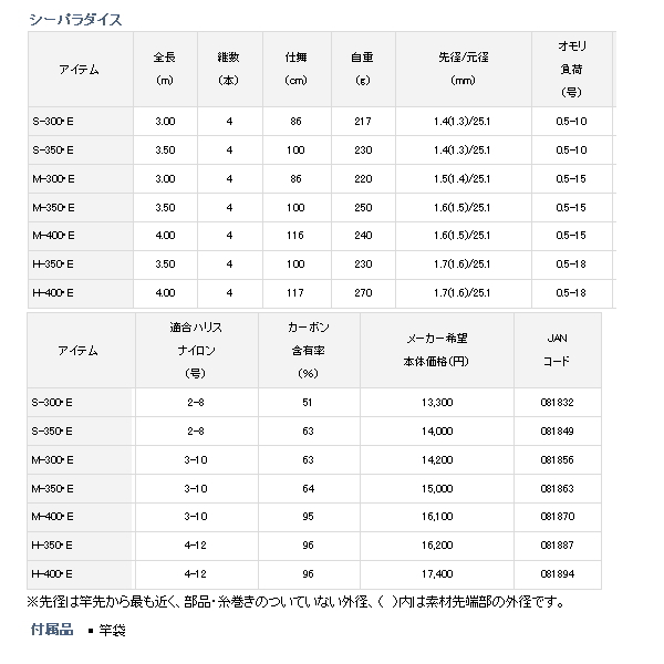 画像: ダイワ シーパラダイス S-350・E 〔仕舞寸法 100cm〕