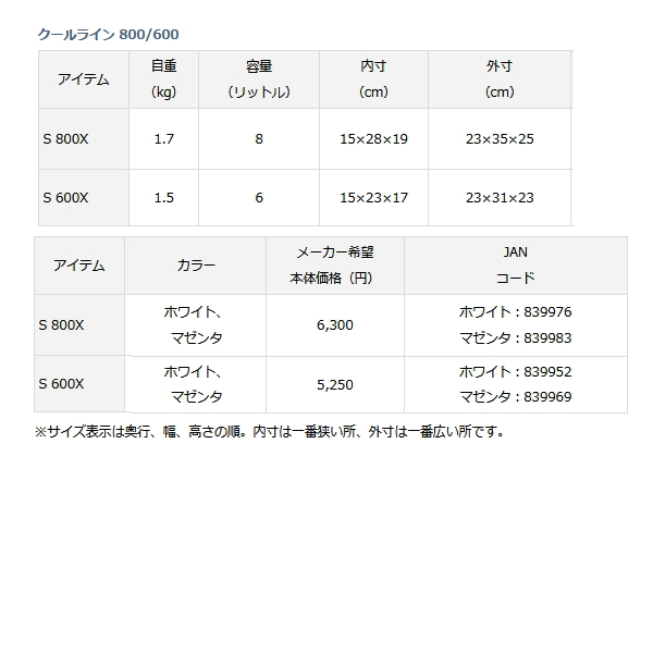 画像: ダイワ クールライン 800/600 S 800X マゼンタ 8L