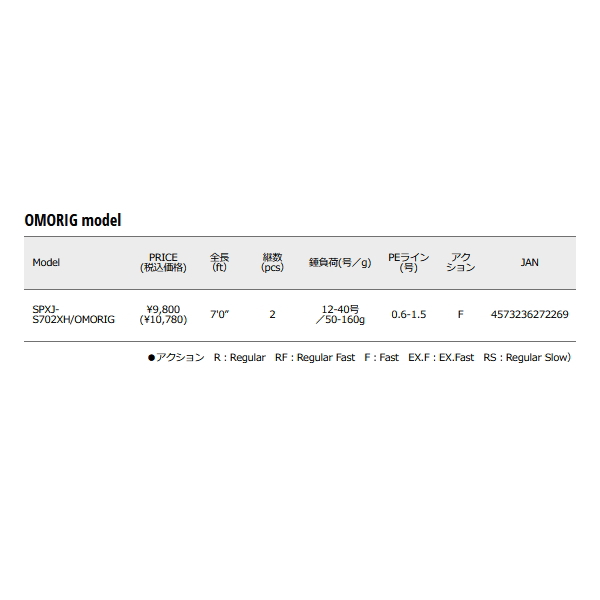 画像: ≪'21年7月新商品！≫ メジャークラフト NEW ソルパラ イカメタル(鉛スッテ) SPXJ-S702XH/OMORIG 〔仕舞寸法 110.5cm〕