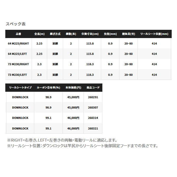 画像: ≪'22年6月新商品！≫ シマノ リアランサー ライトヒラメ 73 M230/右 〔仕舞寸法 118.3cm〕 【保証書付き】 [6月発売予定/ご予約受付中]