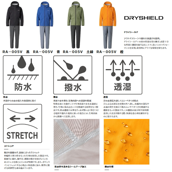 ≪'22年3月新商品!≫ シマノ ベーシック フィッシングレインスーツ RA