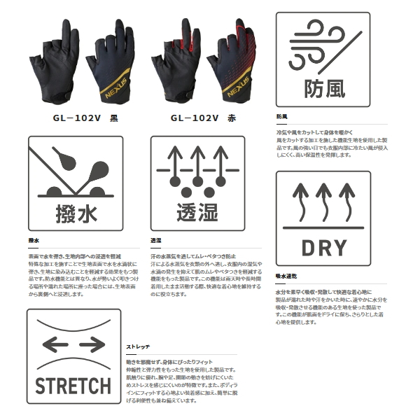 画像2: ≪'22年3月新商品！≫ シマノ ネクサス 防風グローブ 3 GL-102V ブラック 2XLサイズ [3月発売予定/ご予約受付中]