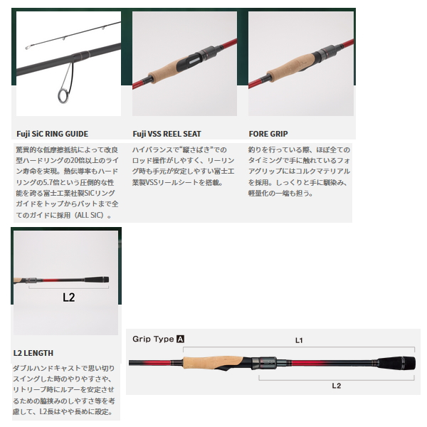 画像2: ≪'22年4月新商品！≫ テイルウォーク（tail walk） クリムゾン S95ML-R 〔仕舞寸法 148cm〕 【保証書付き】 [4月発売予定/ご予約受付中] 【大型商品1/代引不可】